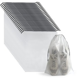 26 Pcs Shoe Bags for Travel PLULON Clear Drawstring Travel Shoe Bags for Packing Waterproof Dustproof Shoes Organizer Pouch Travel Accessories Shoe Storage Bag for Women Men Portable Travel Essentials