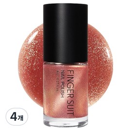 Fingersuit Nail Polish, 4 pieces, 8ml, Veiled Rouge / 핑거수트 네일 폴리쉬, 4개, 8ml, 베일드 루즈