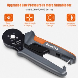 Preciva Ferrule Crimper Plier Kit, AWG28-10/0.08-6mm² Ferrule Crimping Tool Kit, Wire Crimping Tool with 1200 Wire Terminal Crimp Connectors and Wire End Ferrules(1200Pcs)