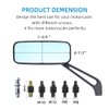 DREAMIZER 8mm/10mm Black Motorcycle Universal Rectangle Rear View Side Mirrors