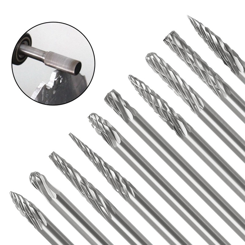 20Pcs Tungsten Carbide Carving Bits Double Cut Rotary Burr Set