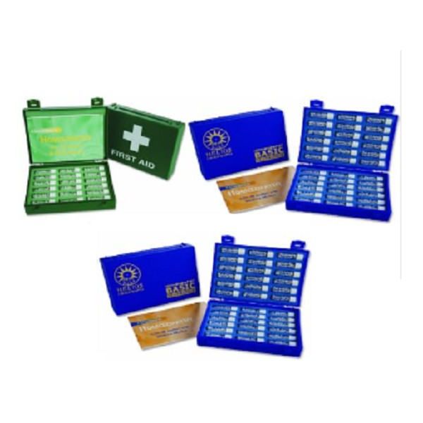 Helios COMBO: 2 36ct Deluxe Family Homeopathy Kits & 1 Homeopathic Emergency Kit