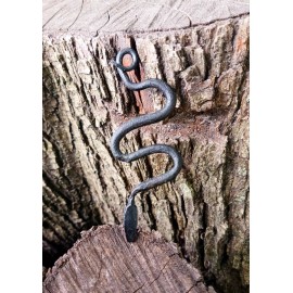 DailyCraftsmanship Hand Forged Snake Amulet Pendant Keychain Medieval Steel Iron Metal Snake