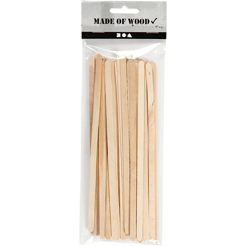 Creativ 100263 Long Ice Lolly Sticks, long, thin, L: 19