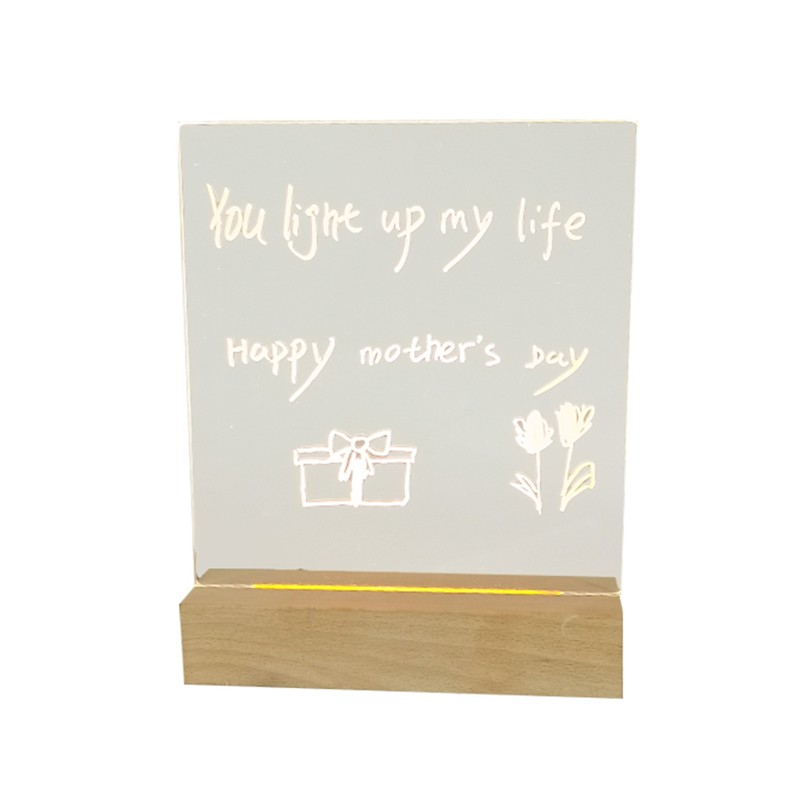 Desktop Luminous Memo Note Board Plug In LED Lamp Base
