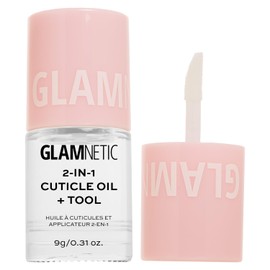 Glamnetic 2-in-1 Cuticle Oil | Nourishing Cuticle Serum & Cuticle Pusher For Healthy Nails | Overnight, Hyaluronic Acid & Botanical Oils - 0.31 Oz