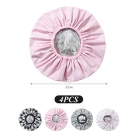 Pack of 4 Shower Caps for Women, Waterproof Shower Caps, Hair Care Accessories, Reusable Shower Caps, Bath Accessories