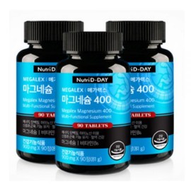 Nutri D Day Megalex Magnesium 400 90 tablets x 3 bottles / 메가렉스 마그네슘400 90정 x 3병