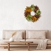 ANDALUCA Harvest Burnt Orange Natural Willow Eucalyptus Wreath