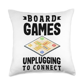 Classic Board Game Night Enthusiast Group Gathering Throw Pillow