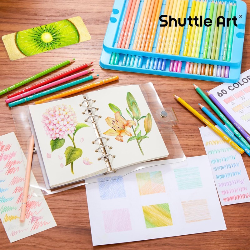 Shuttle Art Colored Pencils, 60-Color Set - Pastel Color Pens