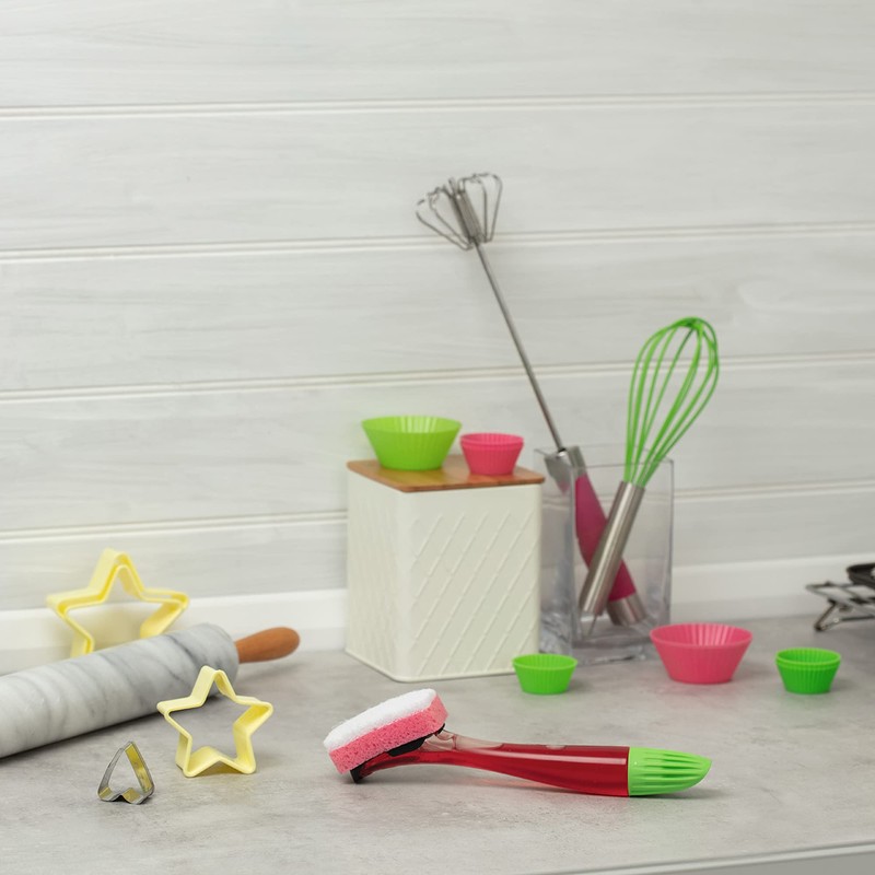 Dishmatic White Non-Scratch Washing-Up Sponge Refill Heads with Antibacterial Abrasive