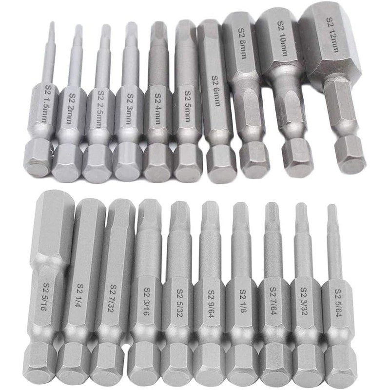 Bestgle 20 Pcs Magnetic Hex Head Allen Wrench Drill Bit