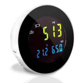 Smart Indoor Air Quality Monitor - Digital Hygrometer Thermometer Test Gauge, Air Tester for Home, Pollution Sensor Detector, Carbon Dioxide Meter, Temperature and Humidity Tester Kit - Pyle PCO2MT05