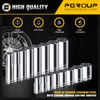 pgroup 1/4" Drive Socket Set, 16PCS 12-Point Deep and Shallow