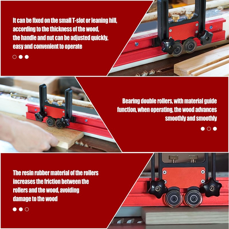 Table Saw Spring Boards Press Feed Guide Double Bearing Roller