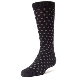 MeMoi Polka Dot Cotton Blend Boys Dress Socks Black 10-12
