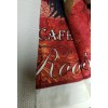 3 pc KITCHEN COTTON PRINTED VELOUR TOWELS SET, RED CAFE
