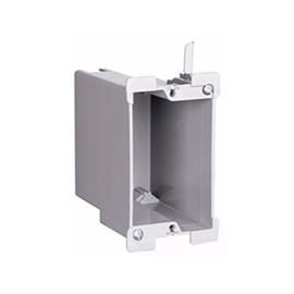 Pass & Seymour S122-W Quick/Click&reg Slater&reg 1-Gang Old Work Deep Switch and Outlet Box Wall Mount, Thermoplastic, Gray, COLOR