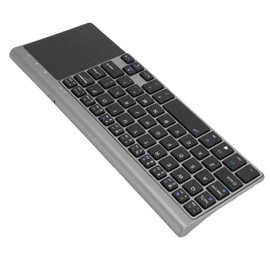2.4G TV Keyboard with Touchpad, Ultra Slim Bluetooth Multimedia Keyboard Full Sized Rechargeable Mini Keyboard for PCs, Laptops, for Smart TVs, for HTPCs, TV Boxes