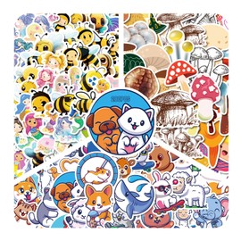 VERKSTAD Stickers 200 Pcs, Cartoon Water Bottle Sticker, Waterproof Cute Rainbow Skateboard Luggage Laptops Bumper Holiday Decorations and Accessories20