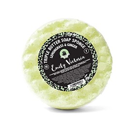 Emily Victoria Triple Butter Soap Sponge - Lemongrass & Ginger Exotic & Citrus Scent 200g