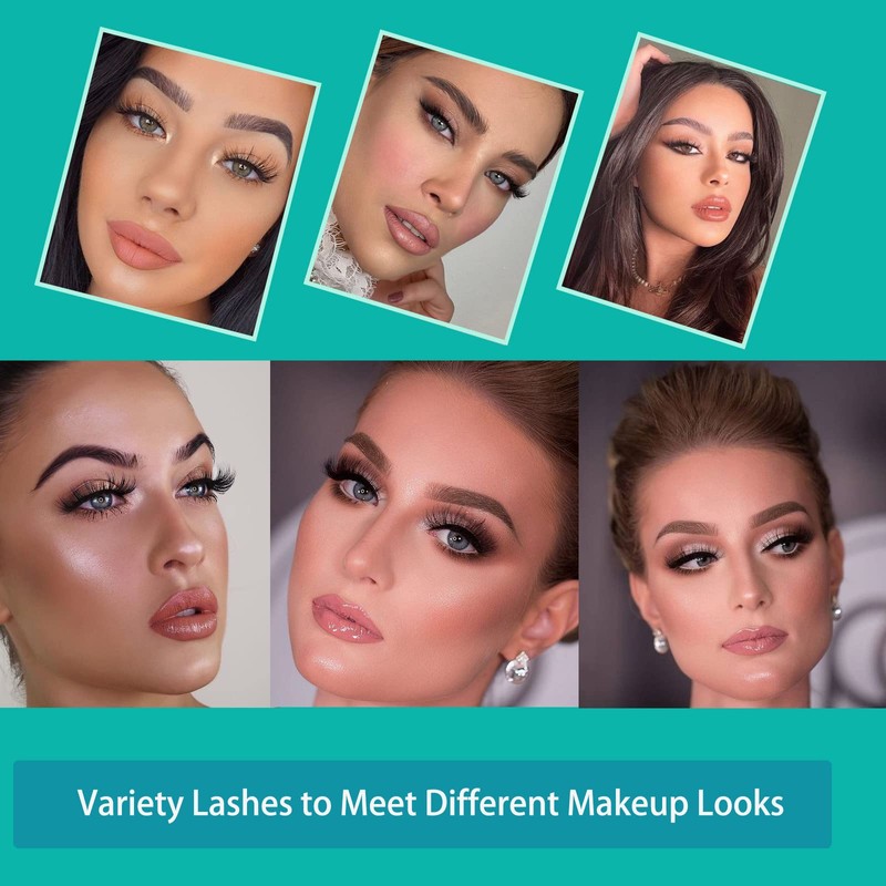 DAODER False Eyelashes Faux Mink Lashes Fluffy Wispy Lashes Natural