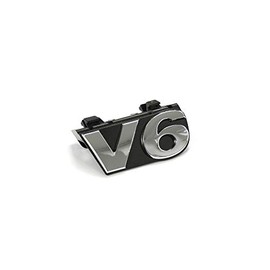 Volkswagen Original lettering V6 radiator grille emblem logo, chrome, satin black, for VW Amarok V6 Facelift from 2017