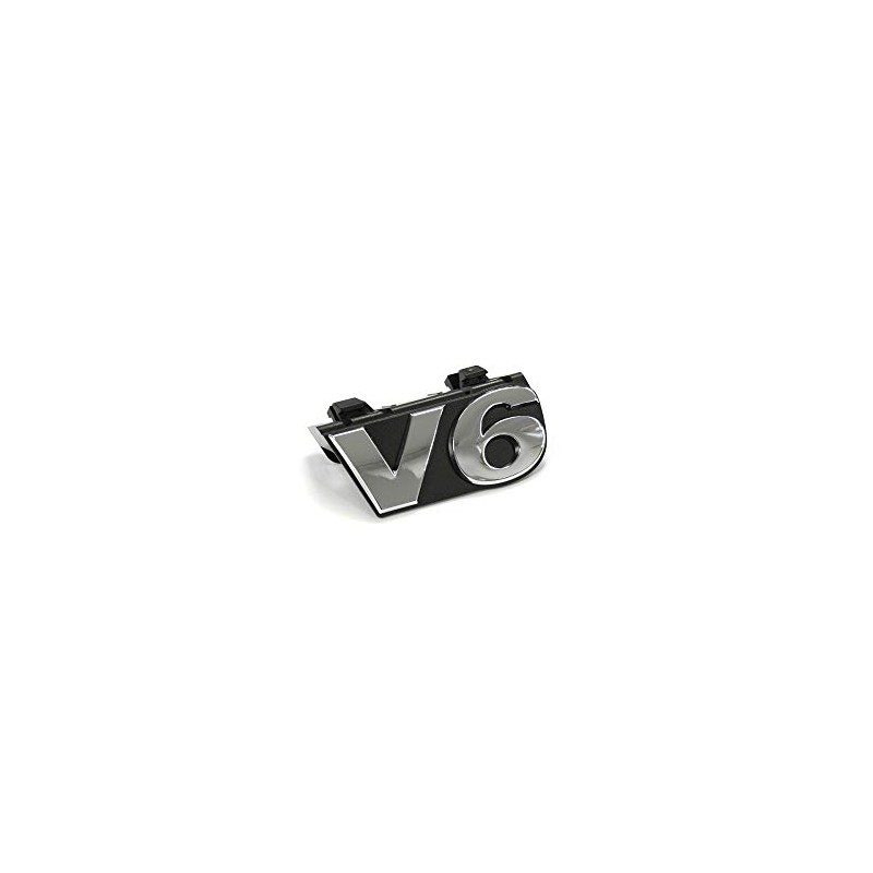 Volkswagen Original lettering V6 radiator grille emblem logo, chrome, satin