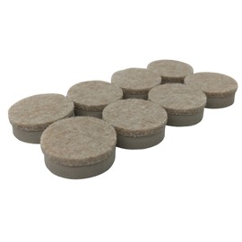 Shepherd 1" Round Leveling Self-Adhesive Felt Furniture Sliders for Hard Surfaces, Leveling Adhesive Furniture Moving Pads for Beds, Sofas, Dressers, Set of 8, Beige