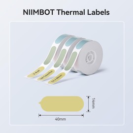 NIIMBOT Label Maker Tape for D11/D110 Label Maker, 14 x 40 mm 160 Tapes/Roll, 3 Rolls, Thermal Label Tape for Home Office Labeling Tape Replacement, Bubble