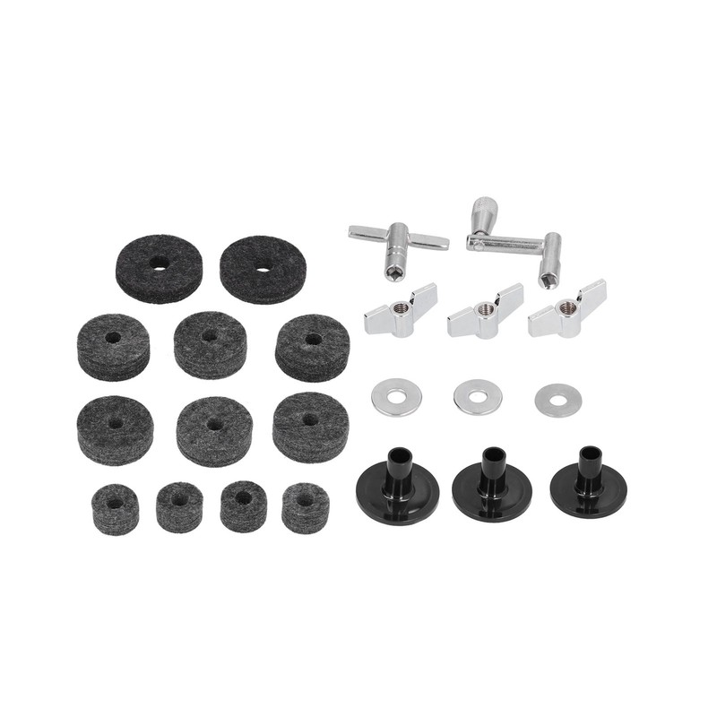 23Pcs Cymbal Felts Sets Stent Tube Clutch Wing Nuts Washer