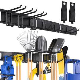 GBEER Garage Storage, Wall Mount Tool Storage Rack, 48 Inch Heavy-Duty Garage Organization Hook Set with Adjustable Rails, Tool Organizers and Storage Broom Holder Wall Mount, Gifts for Men