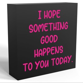 Blessed Desk Decor Sign, Blessed Signs for Home Decor, Funny Desk Decor, Blessed Wall Decor, Boss Gifts for Women, Wooden Box Decor Sign for Home Farmhouse Office Living Room Desk Table Shelf (black)