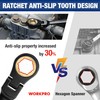 WORKPRO 22-piece Ratcheting Wrench Set with 180° Flex Head, Anti-Slip