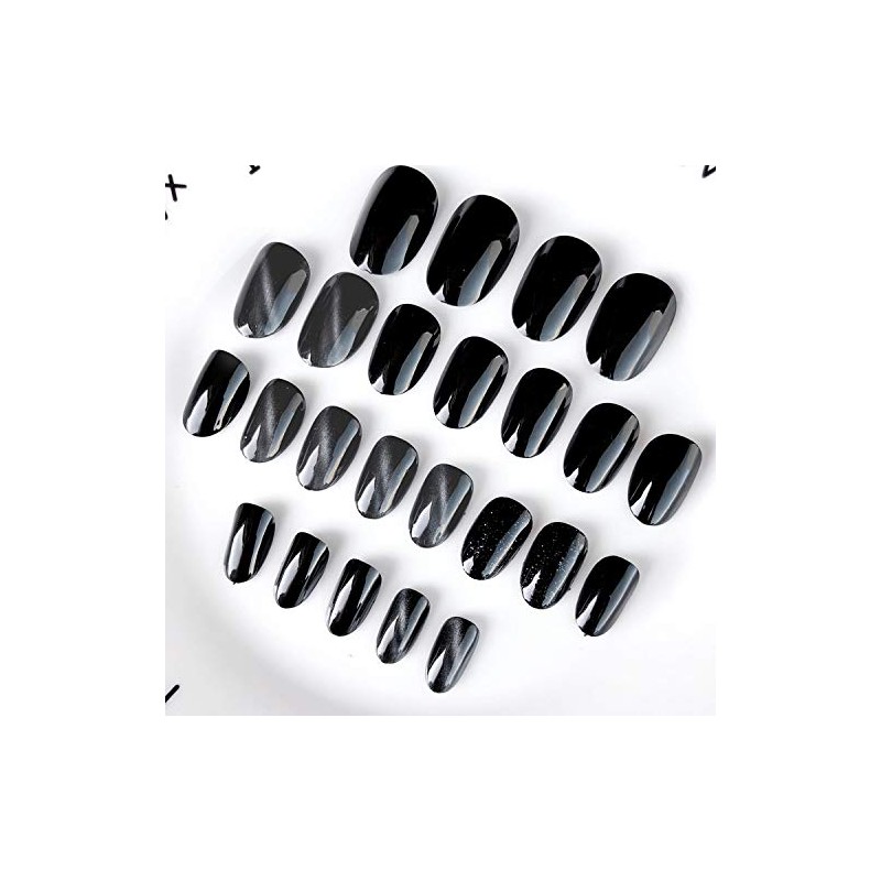 24pcs Nail Tips, Gel Nail Lighting, Solid Color Nail Tips,