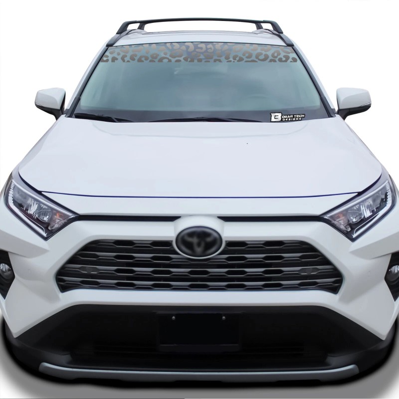 ClearSurface Universal Leopard Cheetah Print Front Windshield Visor Die Cut