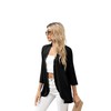 HIYIYEZI Women's Cropped Cardigan 3/4 Sleeve Oversized Summer Cardigan (2X-Large,Black)