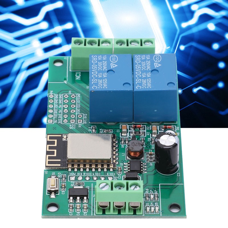 Wi Fi Relay Module DualChannel PCB DC 880V for ESP8266