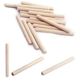 MroMax 8 x 80mm Kiln Dried Fluted Beveled Hardwood Dowel Pins - Pack of 50