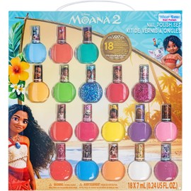 Moana Esmalte al Agua 18 Pzas Peel-Off para Niñas 3+ Set de Regalo