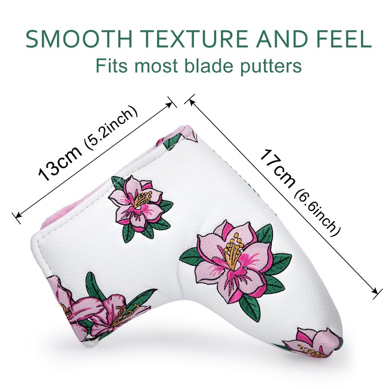 Golf Putter Cover Blade Putter Headcover Azalea Embroidery Golf Club