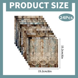 24 Sheets Pattern Paper Set,Vintage Scrapbook Papers Pads,Single-Sided Decorative Decoupage Paper,Retro Background Papers,Decorative Craft Scrapbooking Supplies for Album,DIY Cards (A33)