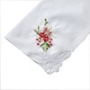 Women's 100% Cotton Handkerchief,Embroidery Hankies Pack of 6, White, One
