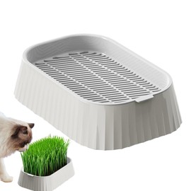 Cat Grass Pot | Organic Cat Grass Planter Tray | Double Layer Soilless Planting Box Container, Wheatgrass Healthy Grower Tools for Kitten Busy Owners