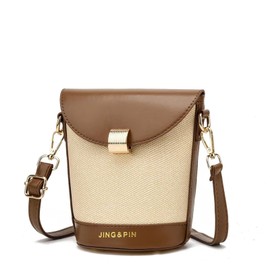 LALOOVEA Women's Canvas PU Crossbody Bag Shoulder Collar Combination Popular Smartphone Pouch Small Vertical Lightweight Flap, Canvas - green