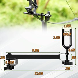 Long Handle Tree Stand Bow Holder, Heavy Duty Hunting Bow Holder, Bow Rest Hanger for Treestand with Adjustable Knob, Easy Installation and Durable for Outdoor Hunting Gear Accessories