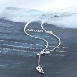 Olbye Infinity Angel Wing Necklace Choker Silver Infinity Necklace Everyday Jewelry Necklace for Women and Girls