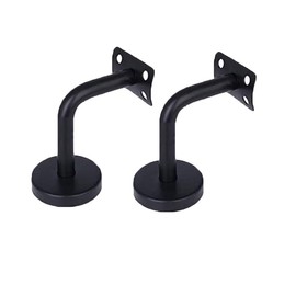 Stainless Steel Railing Rail Brackets, Wall Mounted Handrail Holder for Stair Railing, Handrail, Pack of 2 Handrail Brackets, (Black)