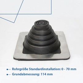 Pipe Collar No. 1-0 - 70 mm EPDM Black | Metal Roof Suitable | Waterproof | Perfect for Ventilation Pipes, Solar Channels & More